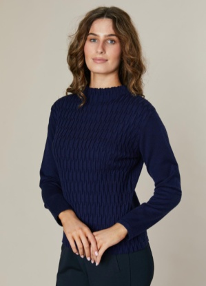 Jessica Graaf Navy High Neck Jumper